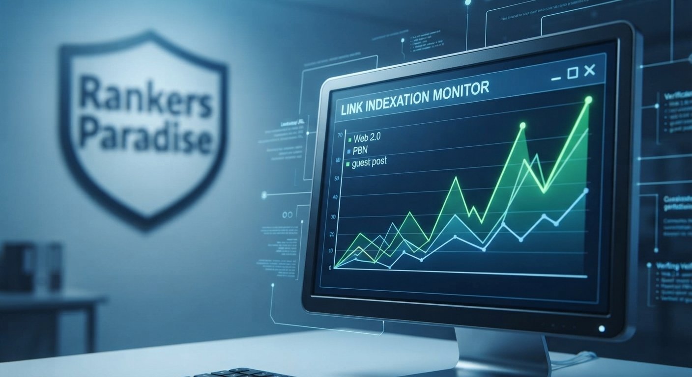 A macro shot of a digital dashboard visualizing real-time, spiking link indexation for various backlink types.
