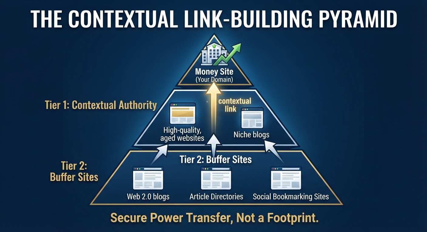 Infographic Visualizing the Tiered Contextual Link Building Pyramid
