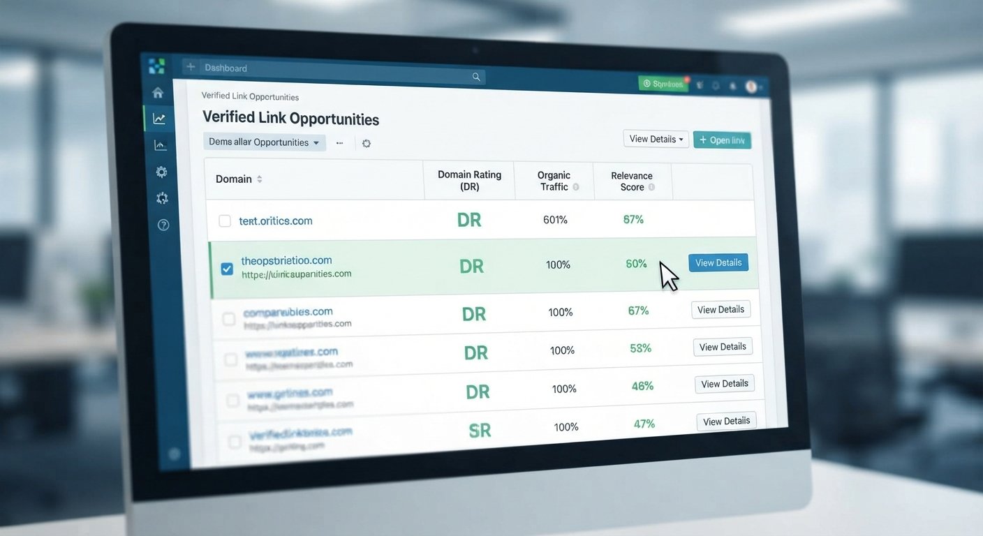 Link Building Dashboard - Vetting Verified Opportunities
