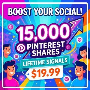 Buy Pinterest social signals providing 15,000 lifetime shares for $19.99